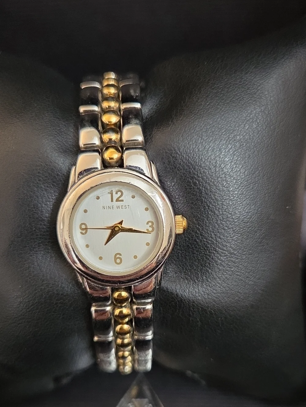 Nine West Two-Tone Gold and Silver Women's Bracelet Watch with White Dial